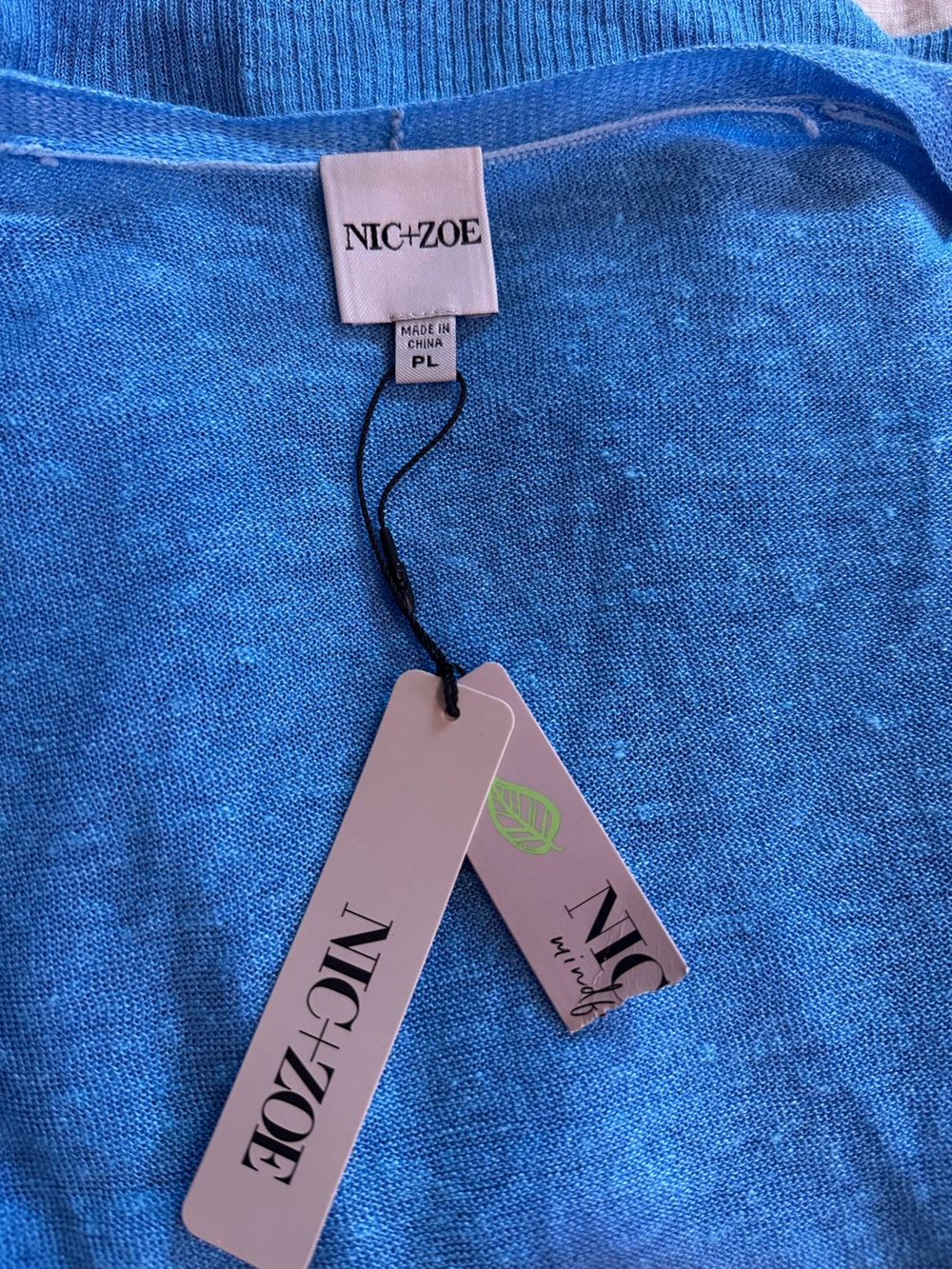 NWT sz PL Nic + Zoe 4 way linen blend convertible cardigan in blue jewel teal - Picture 8 of 12